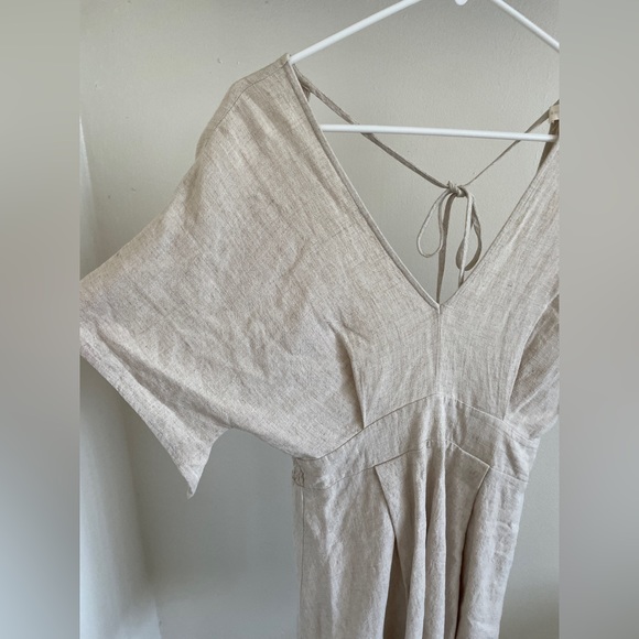 Irene's Story Linen Cape Dress Tan (Medium) - Picture 3 of 6